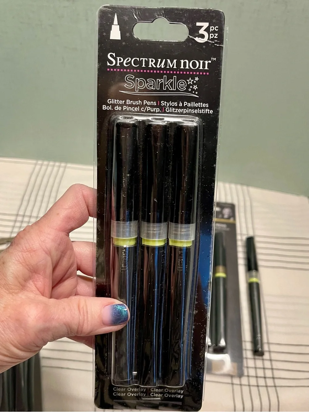 NEW Spectrum Noir Sparkle Brush Pens METALLICS CLEAR OVERLAY AND BLACK AND GOLD